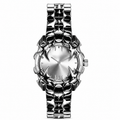 Klaw watch with a silver-tone dial and polished claw case and bracelet