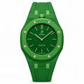 Emerald Rush Royal Pop watch with a green dial, case and silicone strap