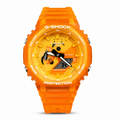 Orange Power Ranger Edition GA-2100 watch with an orange dial and translucent strap