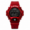 Hot Red GW-6900 digital watch with a dark display and glossy red case