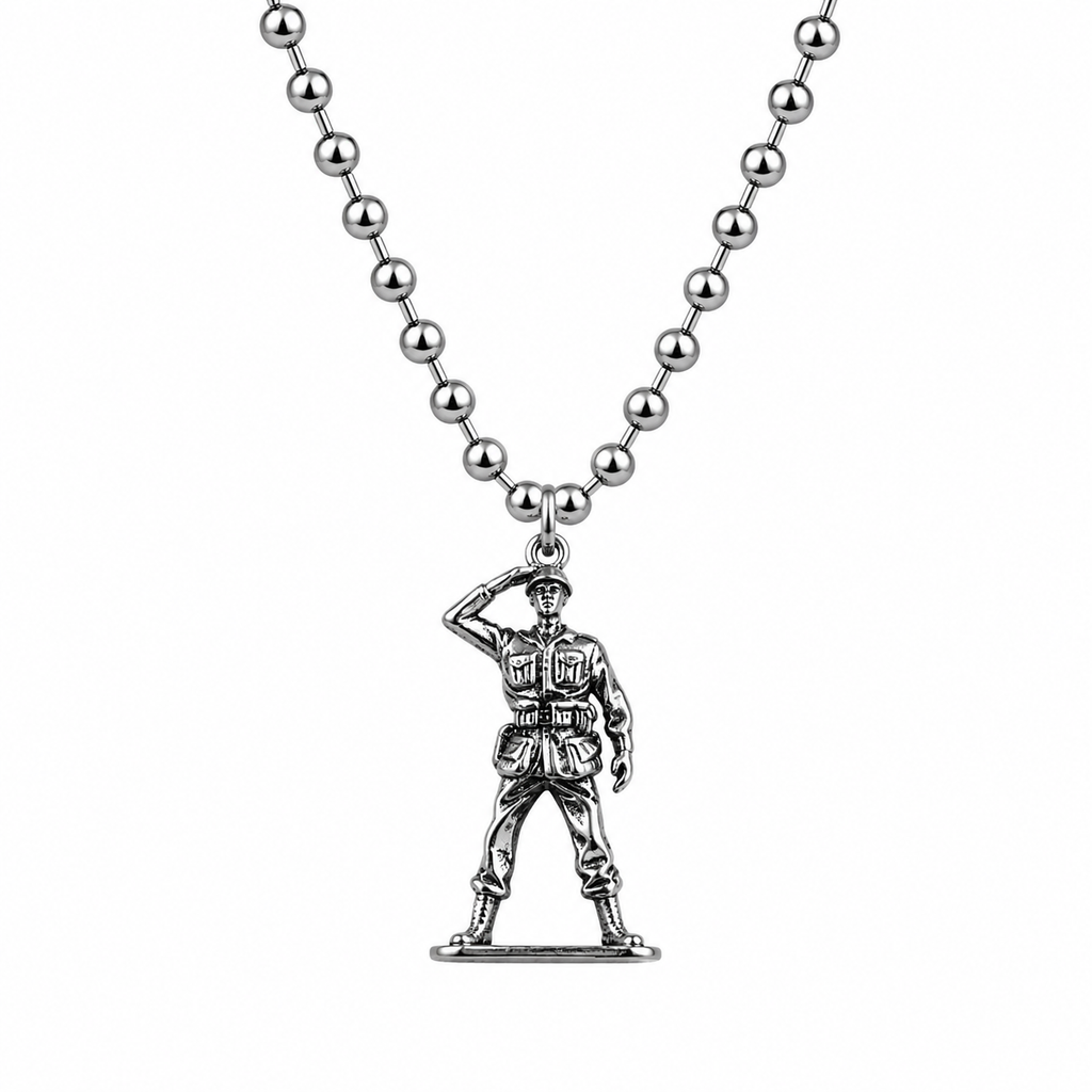 Salute Soldier Pendant Necklace