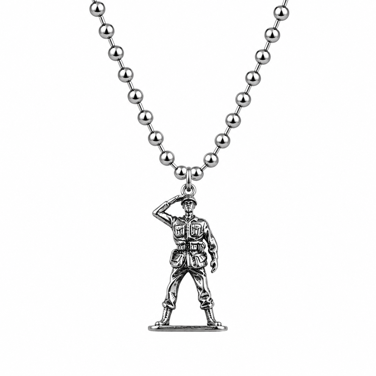 Salute Soldier Pendant Necklace