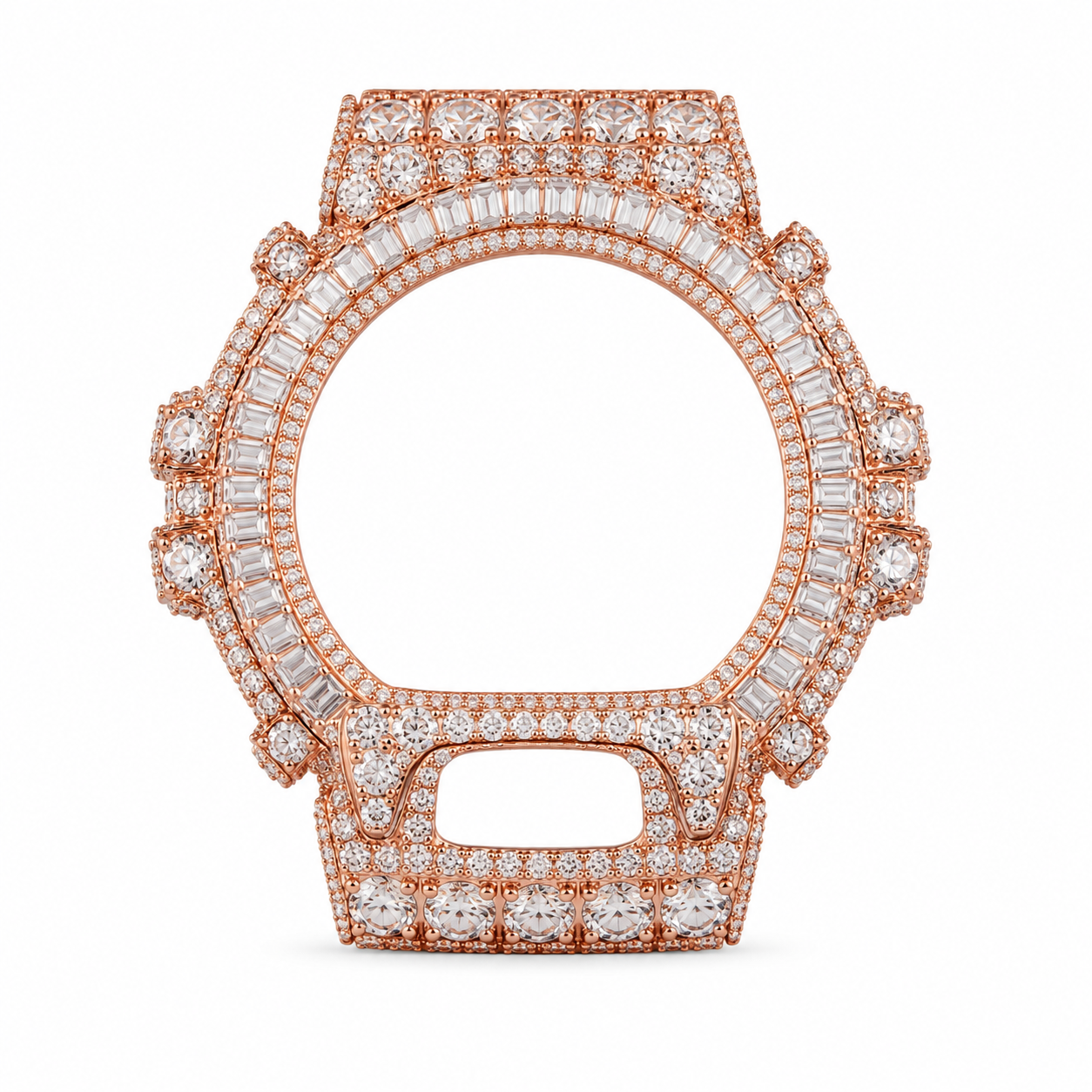 Swagivelli GW-6900 Moissanite Baguettes Bezel - Rose Gold