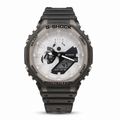 Black Power Ranger Edition GA-2100 watch with a light dial and translucent dark strap