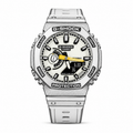 White Animated GA-2100 watch with comic-style black outlines, front view