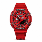 Red Animated GA-2100 watch with comic-style black outlines, front view