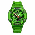 Green Animated GA-2100 watch with comic-style black outlines, front view