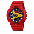 Red GA-700 watch with a multicolor analog-digital face