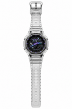 Clear Void GA-2100 watch showing its full transparent strap