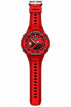 Red Animated GA-2100 watch showing its full red strap