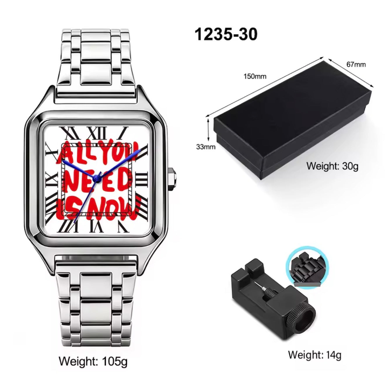 Time is Money - Minimal Square Steel Watch