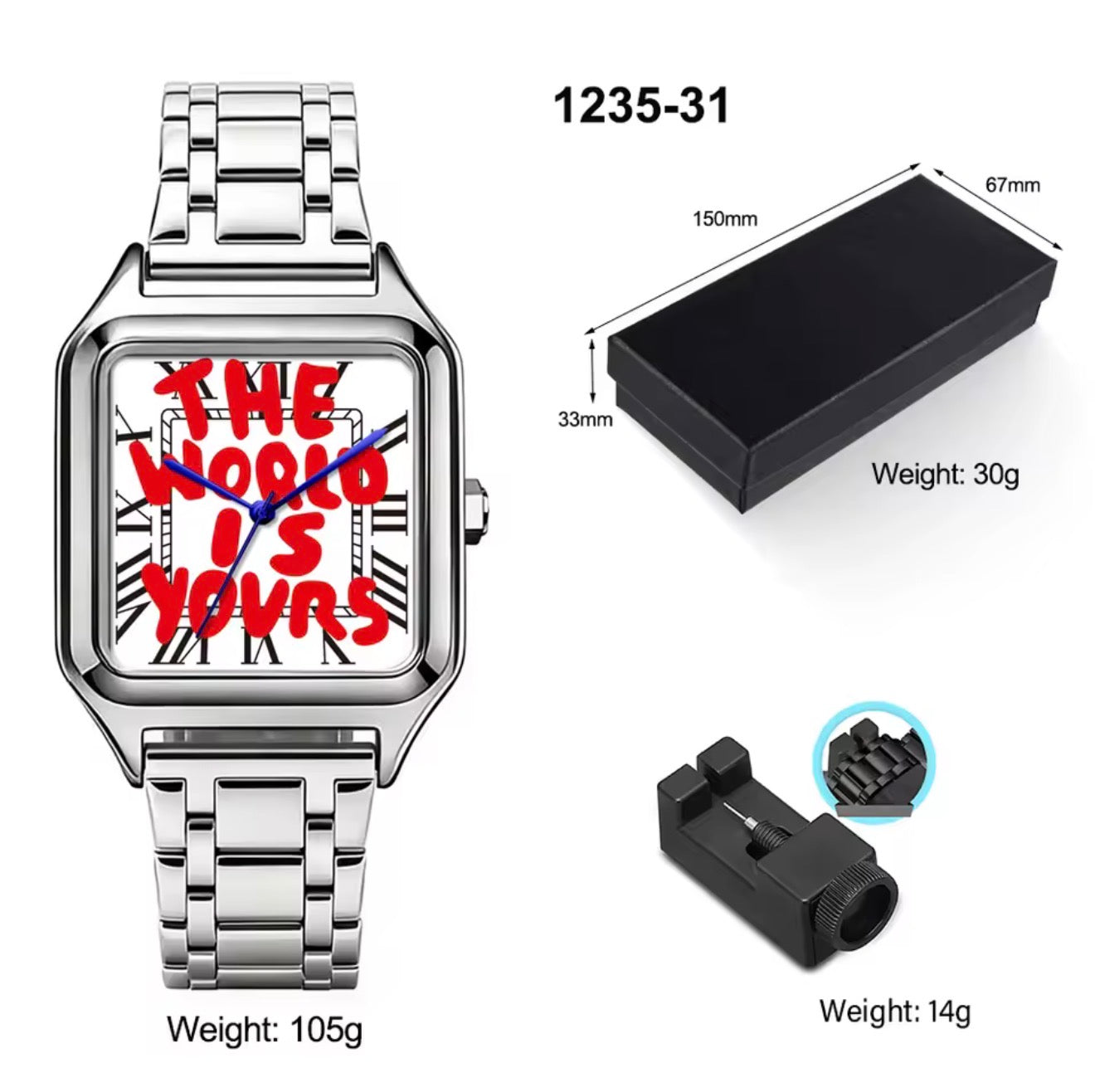 Time is Money - Minimal Square Steel Watch