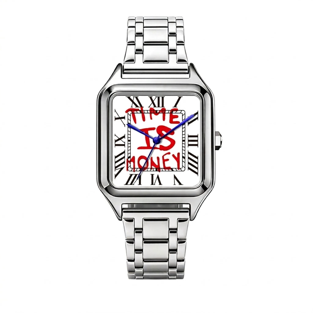 Time is Money - Minimal Square Steel Watch