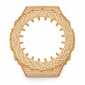 GA-2100 Braided Pavé Bezel — Gold bezel on white background