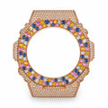 GA-2100 Rainbow Pavé Bezel — Rose Gold bezel on white background